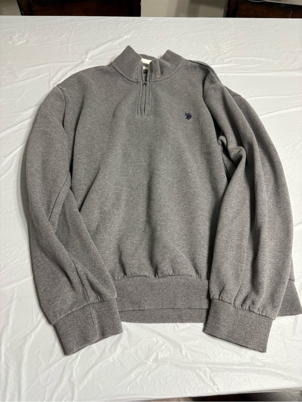 U.S. Polo Assn. Heather Gray Half-Zip Pullover Sweater